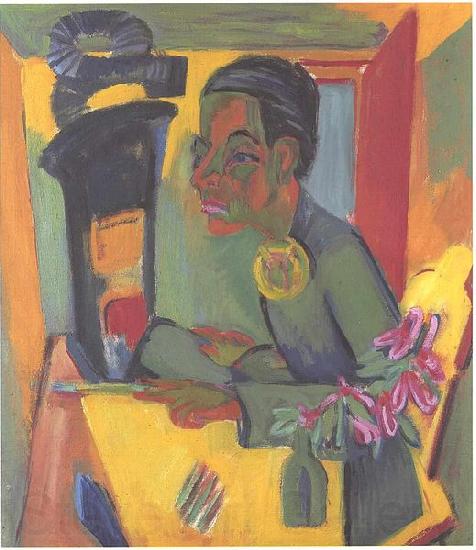 Ernst Ludwig Kirchner The painter - selfportrait Norge oil painting art